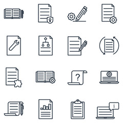 Technical Documentation Set icon template color editable. Instruction, Plan and Manual pack symbol vector sign isolated on white background illustration for graphic and web design.