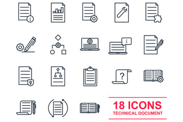Technical Documentation Set icon template color editable. Instruction, Plan and Manual pack symbol vector sign isolated on white background illustration for graphic and web design.