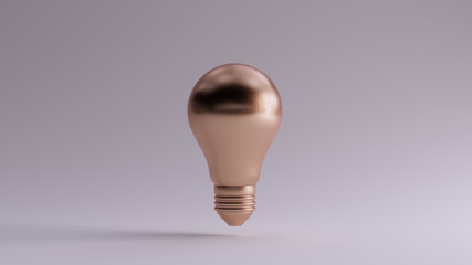 Bronze Light Bulb Floating 3d illustration 3d render	