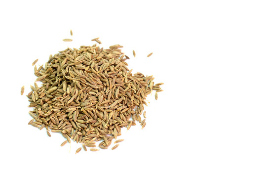 cumin seeds isolated on white background
