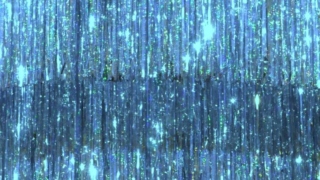 Background Christmas sparkling tinsel. Long sequins new Year decoration.