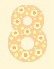 Fototapeta premium Vector greeting card on 8 march