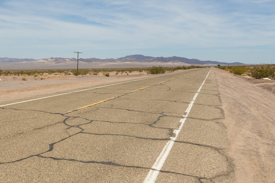 View of the legendary Route 66, Ludlow, California, USA.