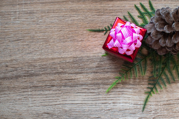 gift box with pink ribbon bow