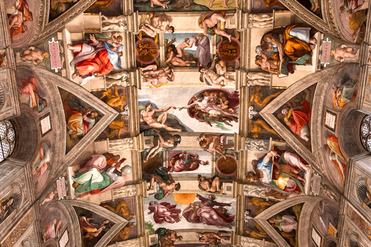 interiors and details of the Sistine Chapel, Vatican city