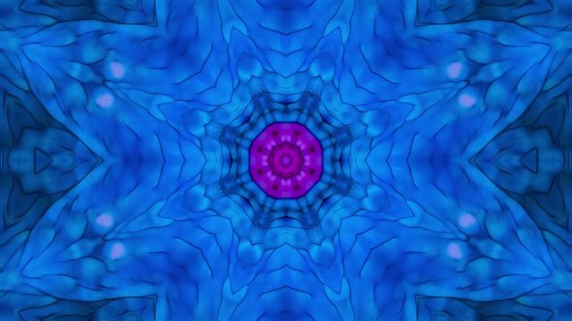 Movement of colored geometric shapes, decorative kaleidoscope. Visual effects for yoga, mandala, intro, fractal animation. Colored motion graphic Colorful geometric ornament. Seamless animation 4K UHD