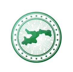 Flat low poly stamp of Norman Island. Polygonal Norman Island badge. Trendy vector logo of the island.