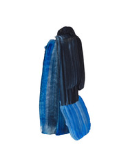 Mixed types of paints and colors. Abstract brush strokes. An element on a white background, a perfect complement for design compositions. blue black white