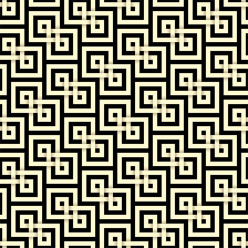 Paper cut seamless pattern in celtic knot style. Tileable vector background with 3D effect.