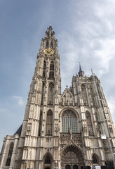 Fototapeta na wymiar Main city Cathedral in Antwerp, Belgium.