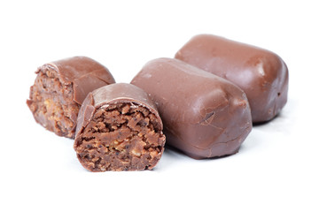 Group of chocolate glazed pastry