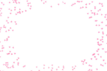 Fototapeta na wymiar White background with pink hearts. Valentine's day concept.