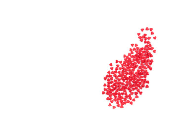White background with red hearts. Valentine's day concept.
