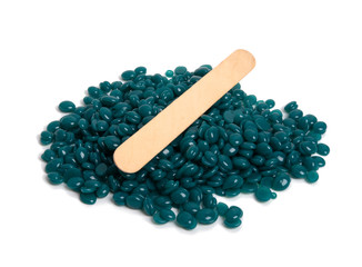 spa wax for depilation in granular form on the white background
