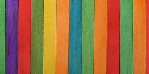 Colorful wooden board, plywood planks background and texture