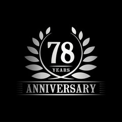 78 years logo design template. Anniversary vector and illustration template.