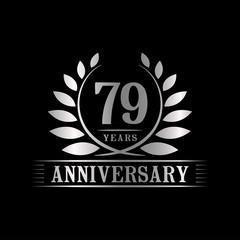 79 years logo design template. Anniversary vector and illustration template.