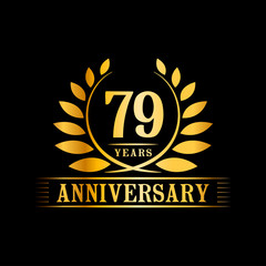 79 years logo design template. Anniversary vector and illustration template.