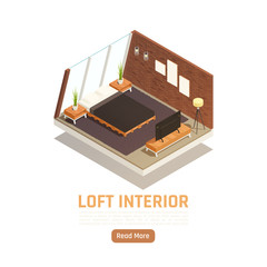 Loft Interior Isometric View © Macrovector