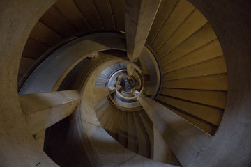 Stone Spiral Staircase Of European Medieval Architecture