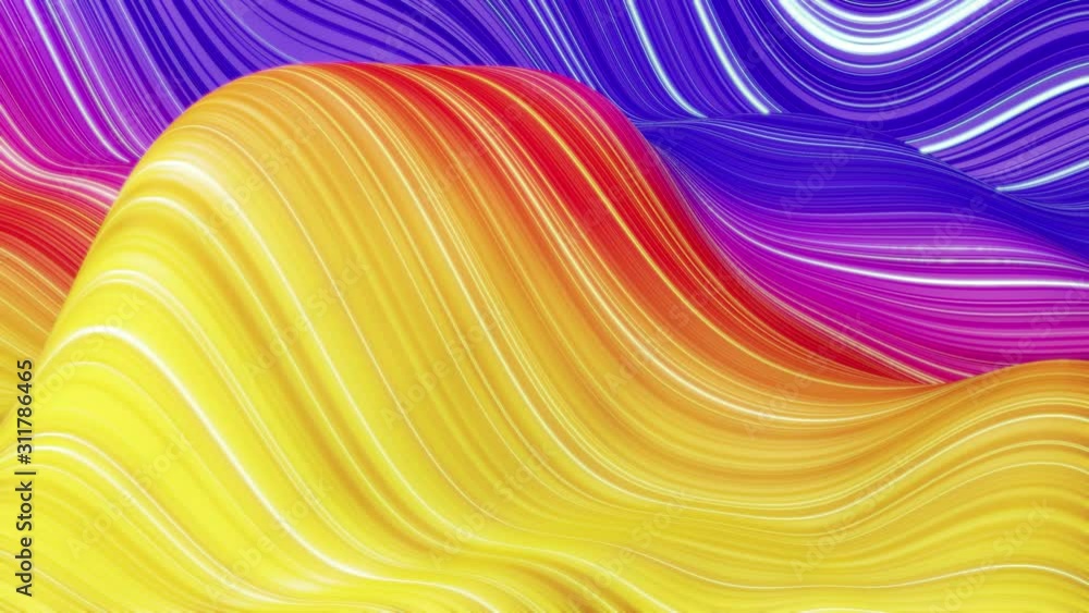 Aufkleber beautiful abstract background of waves on surface, color gradients, extruded lines as striped fabric