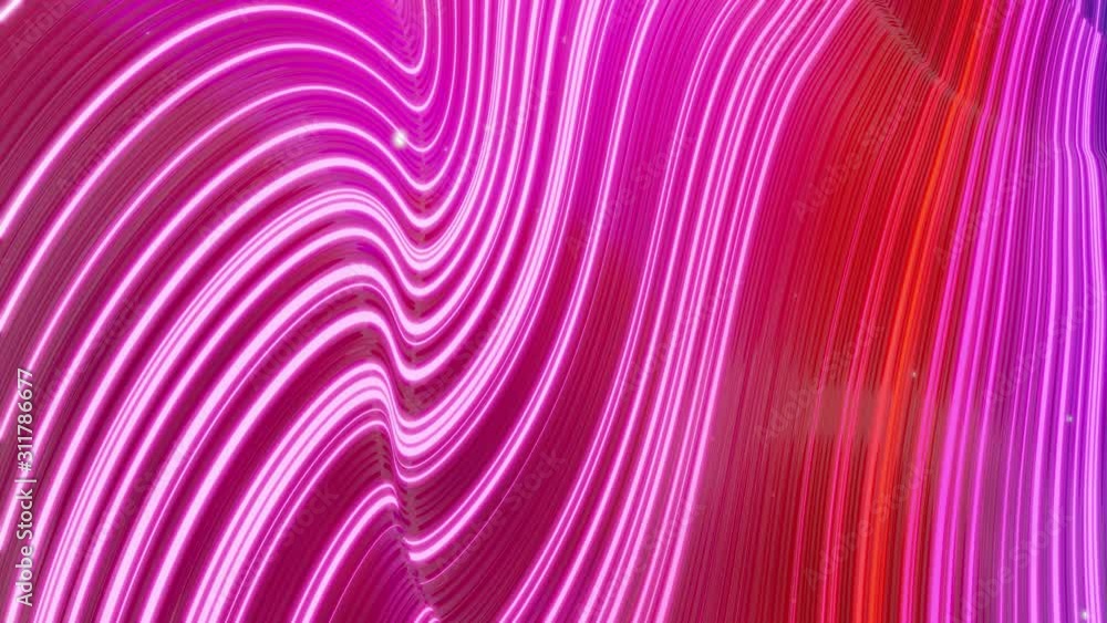 Aufkleber beautiful abstract background of waves on surface, blue red color gradients, extruded lines as strip