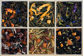 Assorted teas. Detox food 