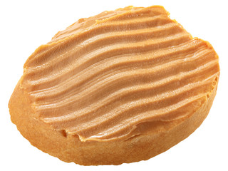 Peanut butter bread slice, paths, top