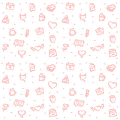 Valentines pattern with line and flat elements