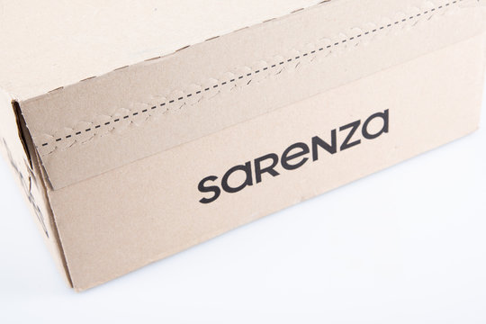 Sarenza shoes box after internet order Stock Photo | Adobe Stock