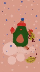 snowman and christmas tree