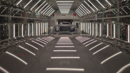 Production line of automobile plant, painting shop