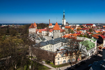 Panorama of old city center of Tallin