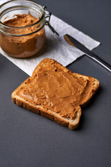 Fototapeta na wymiar sandwich with peanut butter