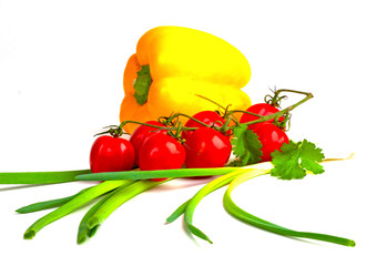 fresh vegetables isolated on white background