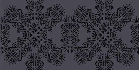 Nice nativ hand-drawn ikat background - Ethnic folk seamless pattern
