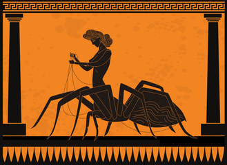 arachne greek mythology spider half woman silk weaver - 311790491