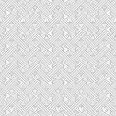 Twisted striped lines vector seamless pattern. Light gray neutral tileable background.