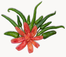 tomatoes and green chillies background