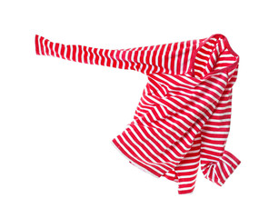 Flying long-sleeve t-shirt on white background