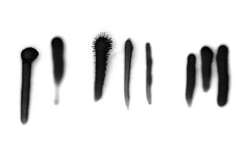 Graffiti liquid strokes sprayed on white isolated background