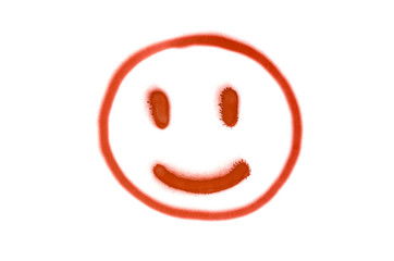 Graffiti smile sign sprayed on white isolated background