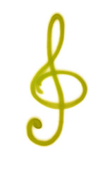 Fototapeta premium Graffiti treble clef sign sprayed on white isolated background