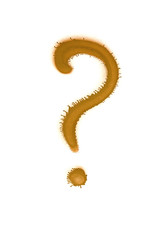 Graffiti question mark sign sprayed on white isolated background