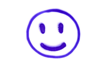 Graffiti smile sign sprayed on white isolated background