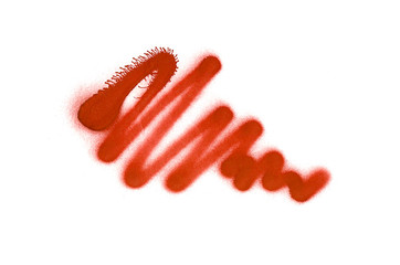 Graffiti liquid strokes sprayed on white isolated background