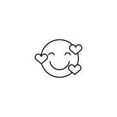 Set of outline emoticons, colorful emoji isolated on white background, vector illustration, smile icon set