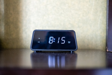hotel alarm clock in the morning