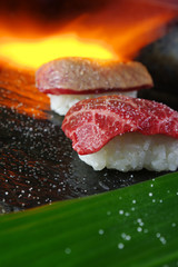 肉寿司の炙り