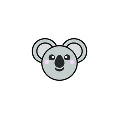 Cute Koala Face Vector Logo